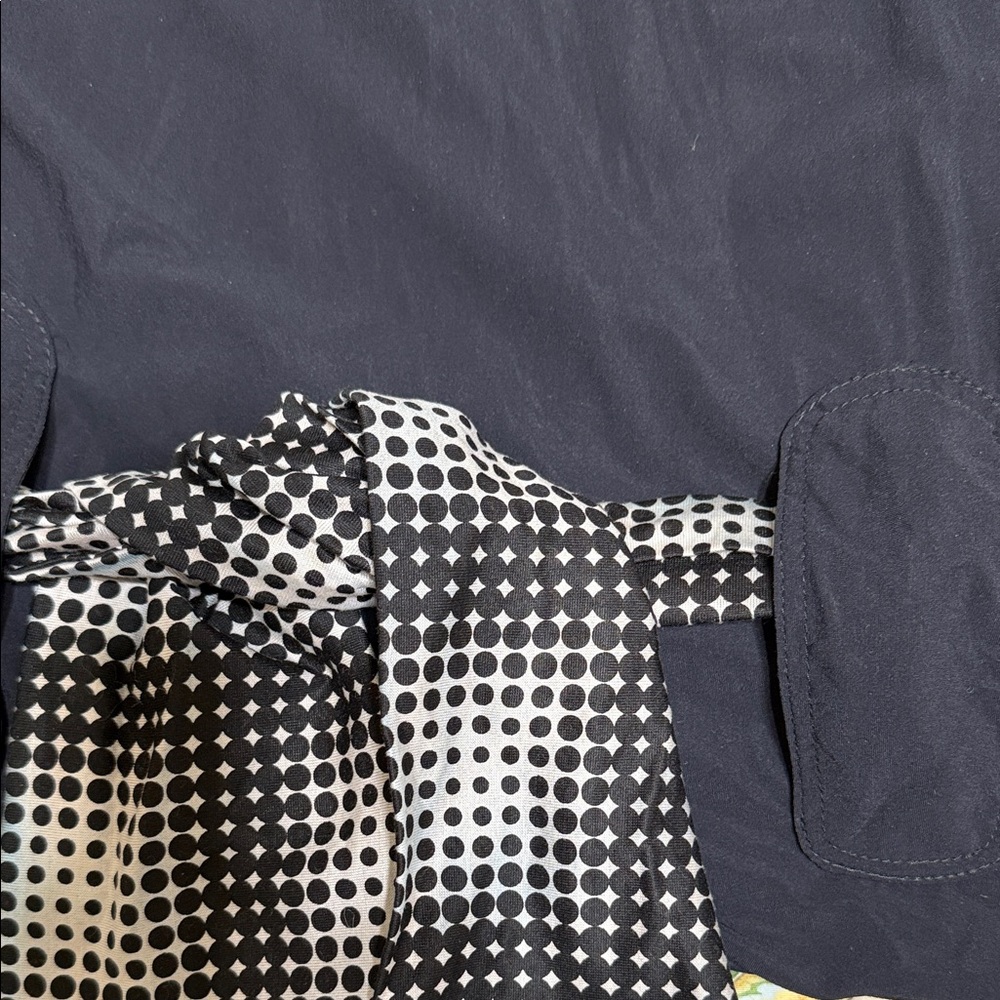 Black Sleeveless Top with Checkered Accents Open Back and Material Belt Size M - Picture 9 of 16